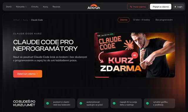 Сторінка курсу «Claude Code pro neprogramátory»