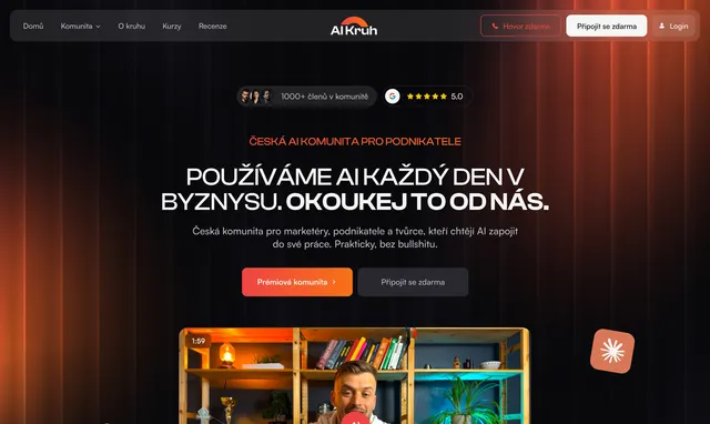 Перший екран: «Používáme AI každý den v byznysu»