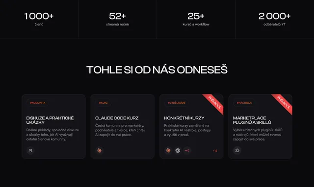 Цифри спільноти й блок «Tohle si od nás odneseš»