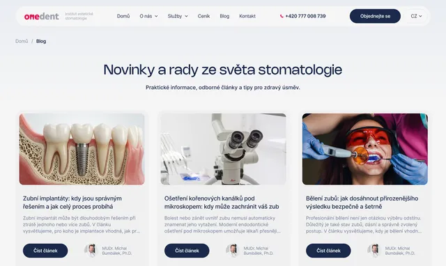 Блог клініки «Novinky a rady ze světa stomatologie»