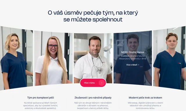 Блок команди лікарів ONEDENT з переходом на сторінки спеціалістів