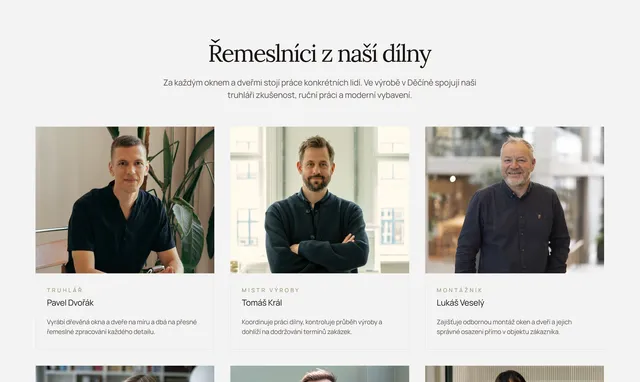 Блок «Řemeslníci z naší dílny» з фото майстрів