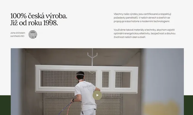 Блок «100% česká výroba. Již od roku 1998» з відео з виробництва